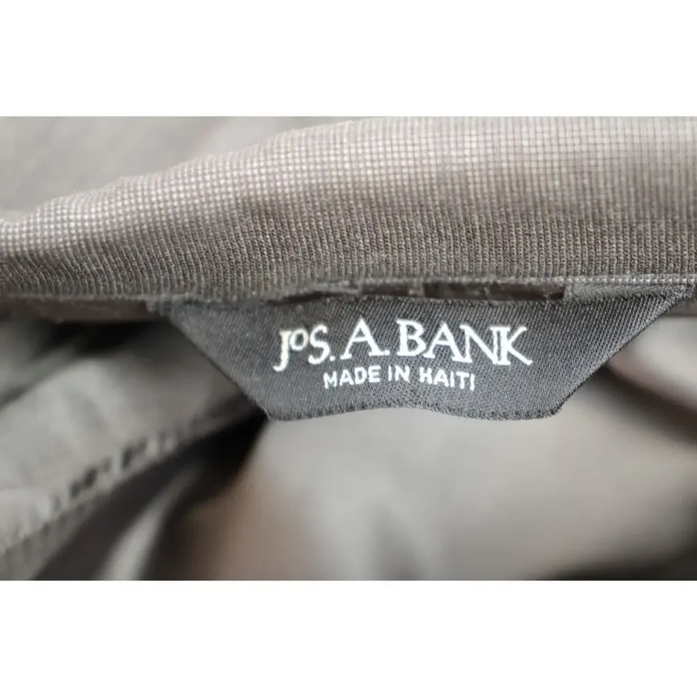 Jos A Bank Suit‎ Mens Size 44R Brown Micro Check 100% Wool 2 Piece 38 x 26 Pants